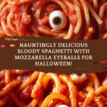 Bloody Spaghetti with Mozzarella Eyeballs, Halloween Pasta Recipe