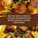 Creamy Pumpkin Soup and Grilled Cheese Croutons