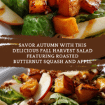 Fall harvest salad with roasted butternut squash and apple