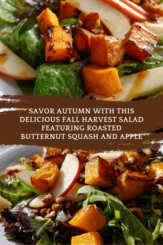 Fall harvest salad with roasted butternut squash and apple