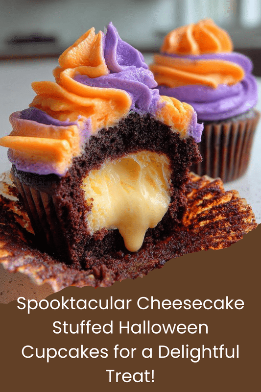 Cheesecake Stuffed Halloween Cupcakes