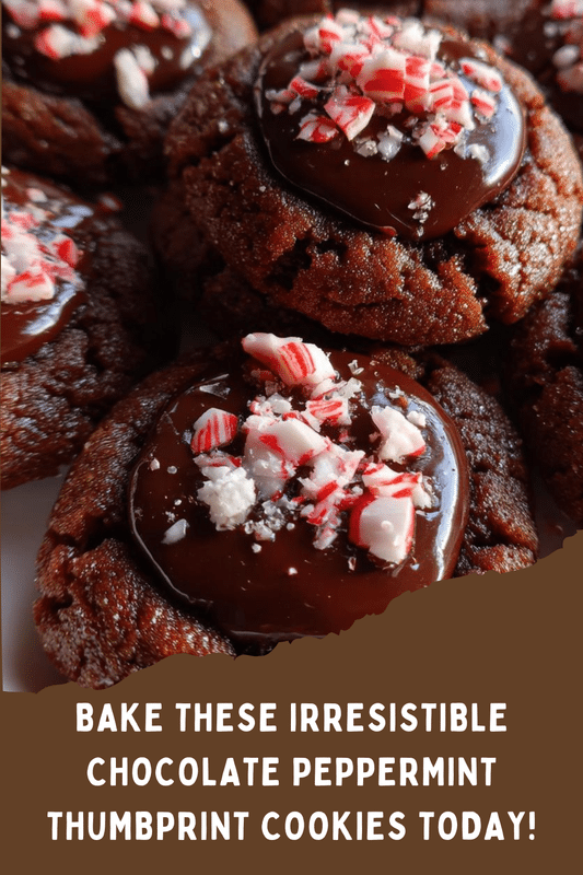 Chocolate Peppermint Thumbprint Cookies