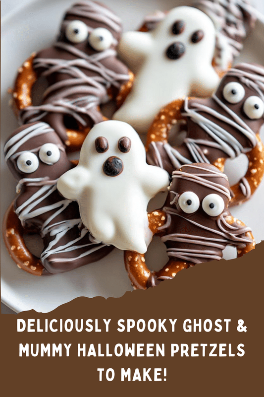 Ghost & Mummy Halloween Pretzels