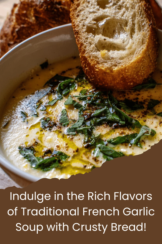 Traditional French Garlic Soup Recipe with Crusty Bread