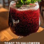 Vampire Mimosa: Spooky Red Halloween Cocktail