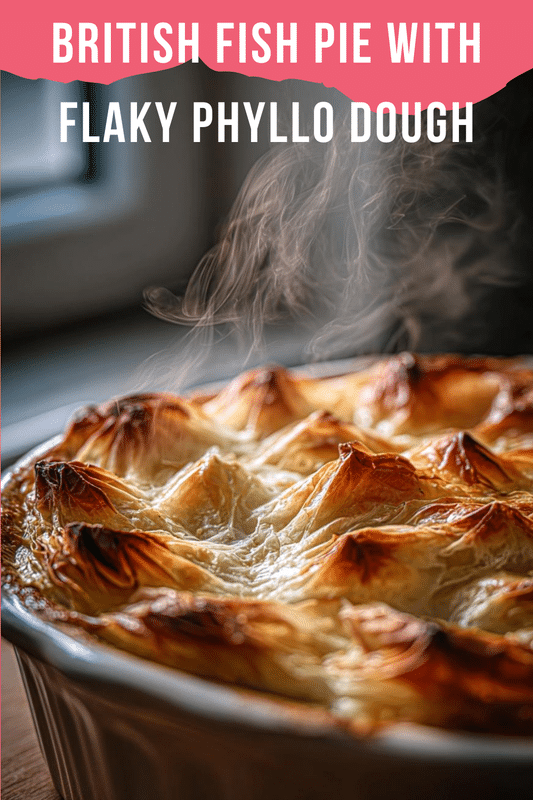 British Fish Pie with Flaky Phyllo Dough