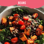 Massaged Kale Salad with Roasted Sweet Potato & Black Beans