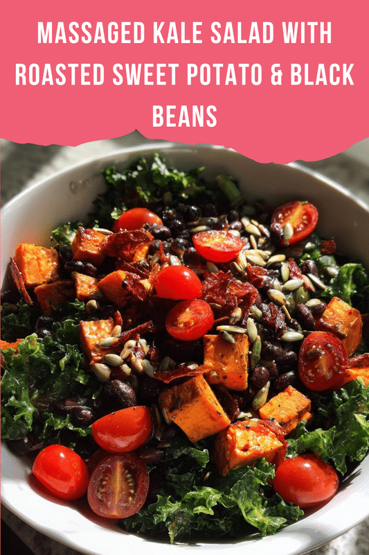 Massaged Kale Salad with Roasted Sweet Potato & Black Beans