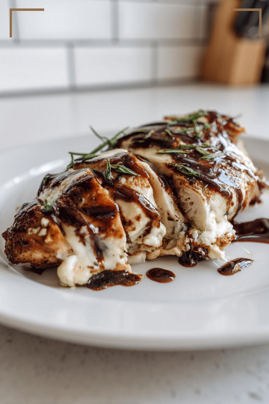 Balsamic Baked Chicken Breast with Mozzarella Cheese