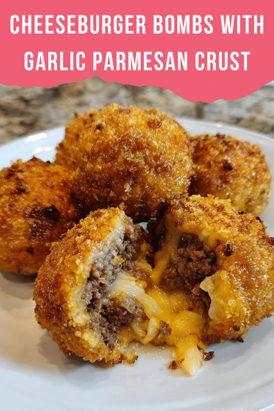Cheeseburger Bombs with Garlic Parmesan Crust