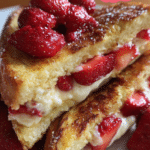 Creamy Strawberry Cheesecake Stuffed French Toast
