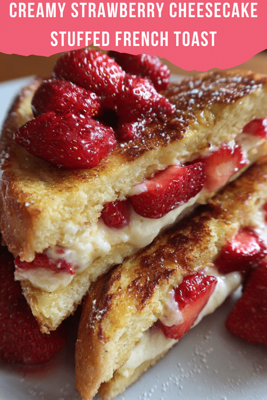 Creamy Strawberry Cheesecake Stuffed French Toast