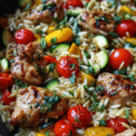 Easy One-Pan Balsamic Chicken Orzo with Vegetables