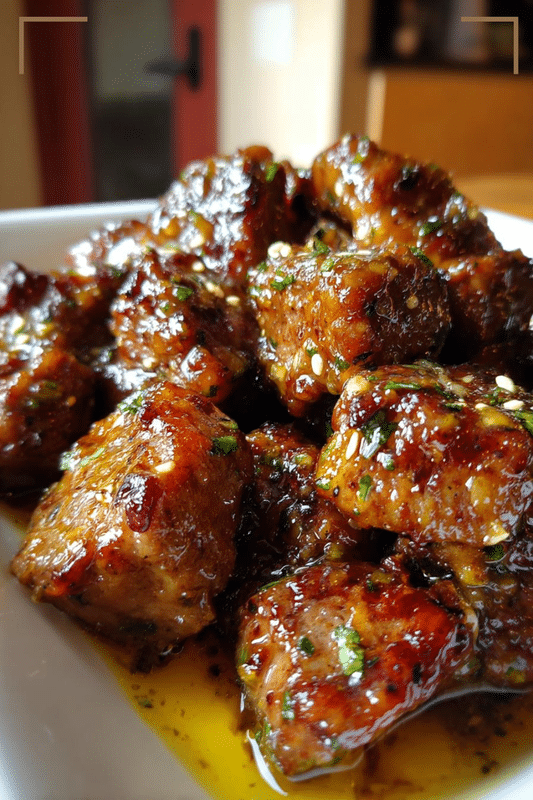 High Protein Slow Cooker Garlic Butter Beef Bites