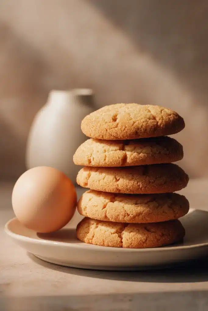Close-up of chewy cookie without brown sugar with a golden-brown texture