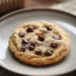 Close-up of crispy and chewy chocolate chip cookies on a clean background