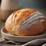 Close-up of freshly baked golden-brown yeast bread on a clean surface.