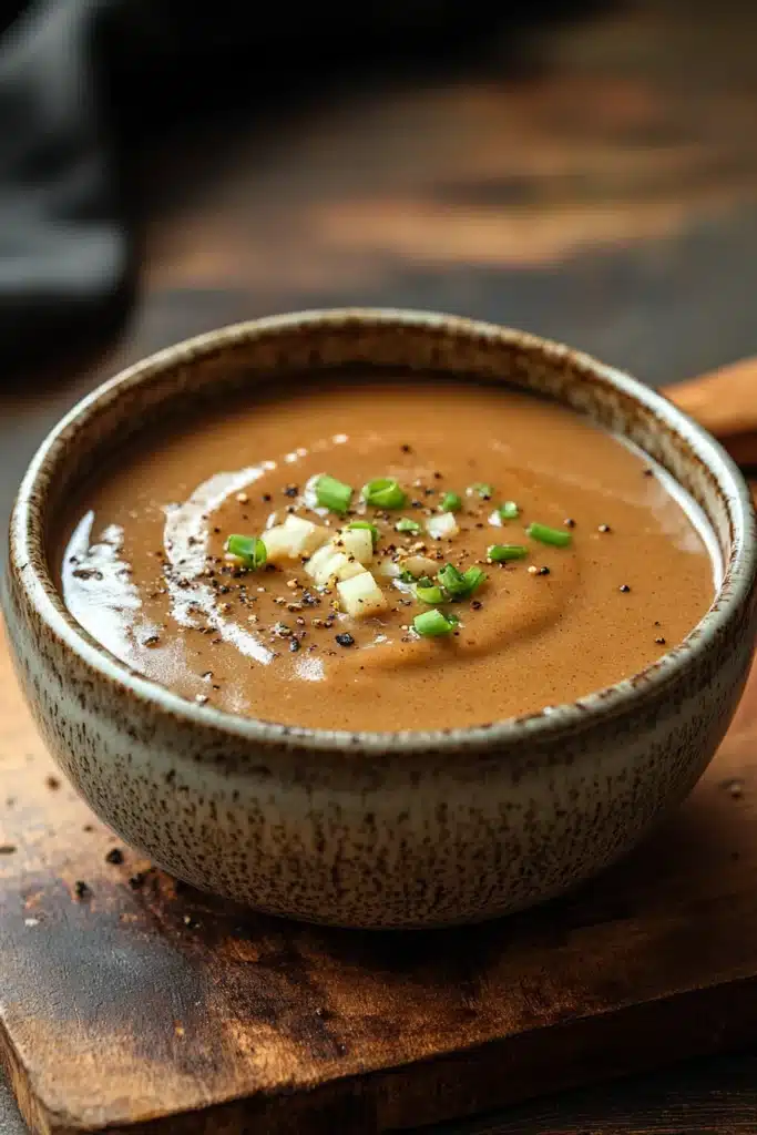 Close-up of chicken in creamy sauce with bright natural lighting