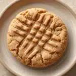 Close-up of a single serving peanut butter cookie on a clean background
