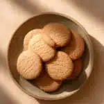 Close-up of sugar cookies with golden edges on a minimal background