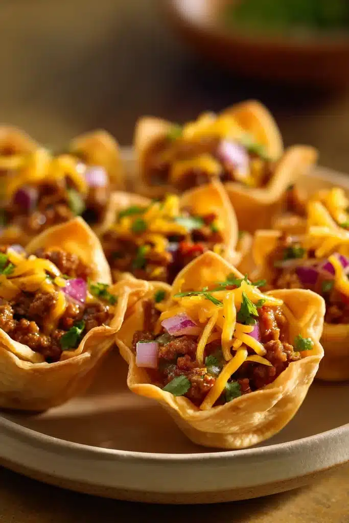 Close-up of Taco Ranch Bites with a clean background and bright lighting.