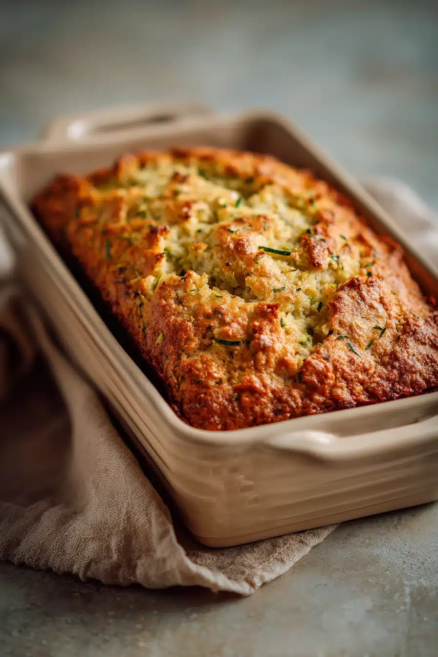 Close-up of zucchini bread made with almond flour, showcasing a low carb option