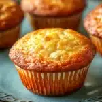 Close-up of banana muffins with Greek yogurt on a clean white background