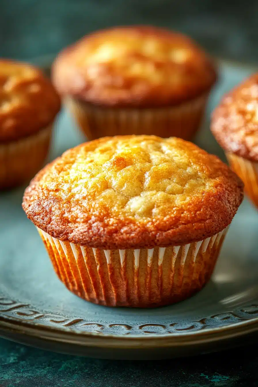 Close-up of banana muffins with Greek yogurt on a clean white background