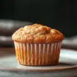 Close-up of banana muffins on a white plate, perfect for toddlers.