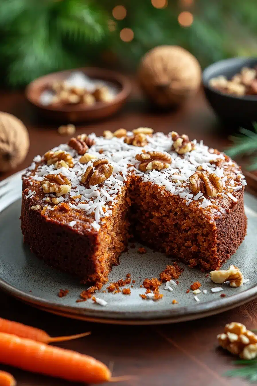 Close-up of a delicious carrot cake slice with creamy frosting, perfect for a keto diet.