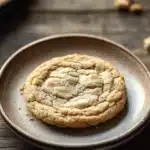 Close-up of a chewy cookie without brown sugar on a clean background