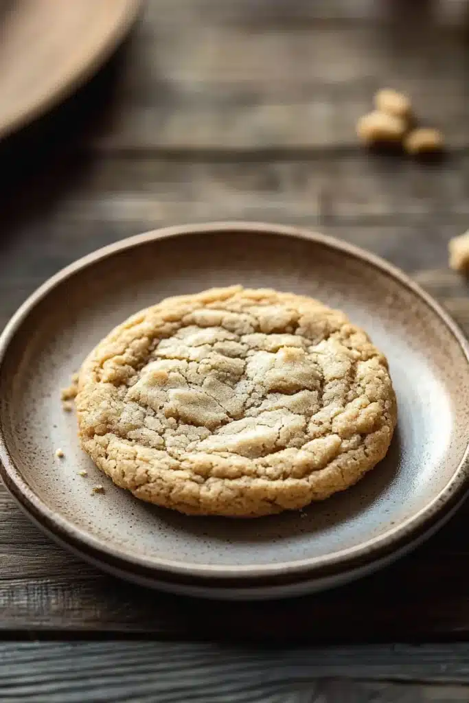Close-up of a chewy cookie without brown sugar on a clean background