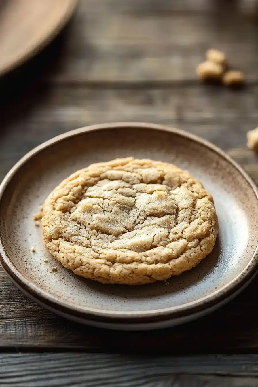 Close-up of a chewy cookie without brown sugar on a clean background