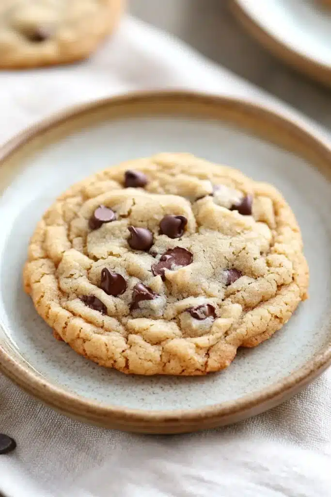 Close-up of chewy cookies without brown sugar on a minimal background, highlighting their texture and warmth.