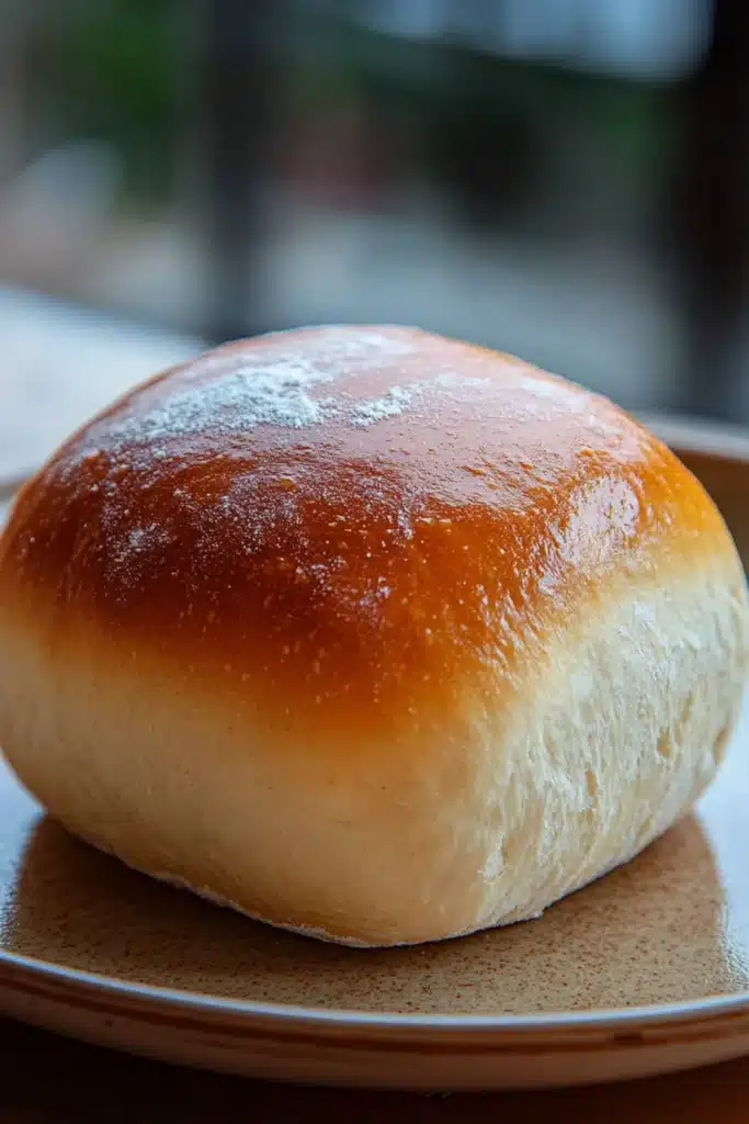 Close-up of freshly baked bread rolls with a golden crust on a clean background.