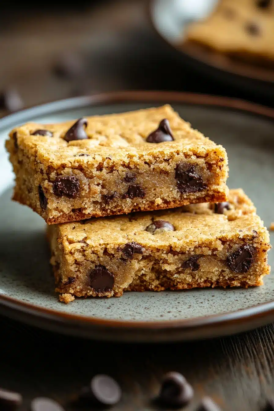 Close-up of a gluten-free bar cookie with a clean background and natural lighting.