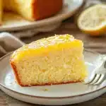 Close-up of a lemon cake with a bright and clean presentation, perfect for lemon cake mix boxes.