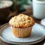 Close-up of muffins made with rice flour and yogurt on a clean background