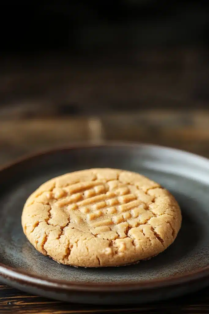 Close-up of freshly baked peanut butter cookies on a minimal background