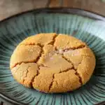 Close-up of a delicious peanut butter cookie dessert with a warm, inviting appearance.