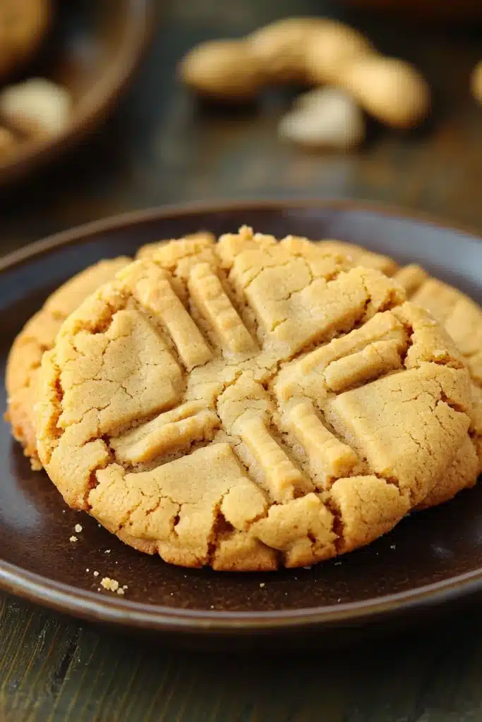 Close-up of delicious peanut butter cookies on a clean background