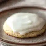 Close-up of shortbread cookies with icing on a clean background