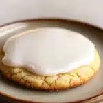 Close-up of shortbread cookies with icing on a clean background