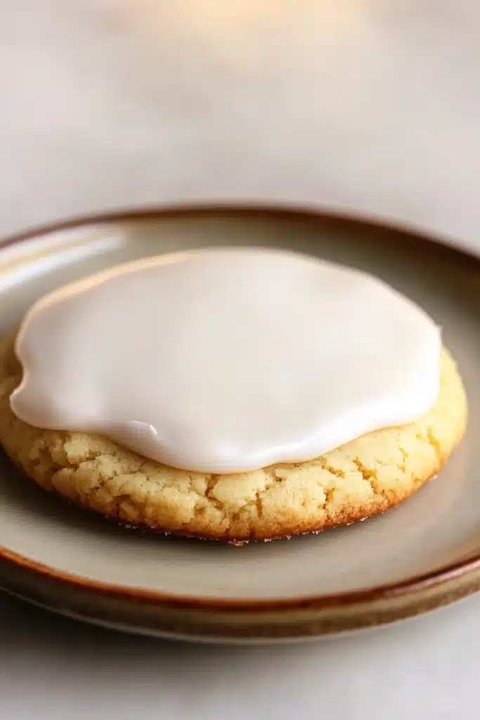 Close-up of shortbread cookies with icing on a clean background