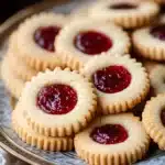 Close-up of shortbread cookies with filling on a clean background