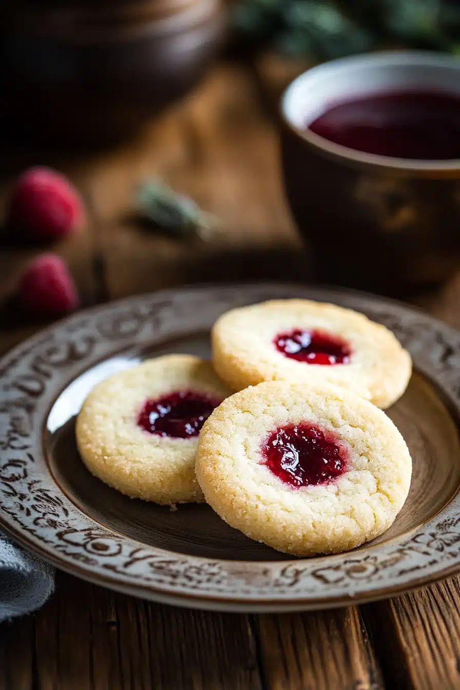 Close-up of shortbread cookies with filling on a clean background, showcasing texture and detail.