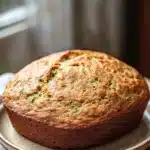Close-up of zucchini bread sourdough with a golden crust and soft interior.