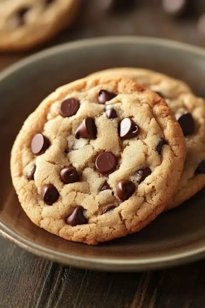Close-up of sugar cookie chocolate chip cookies on a white background
