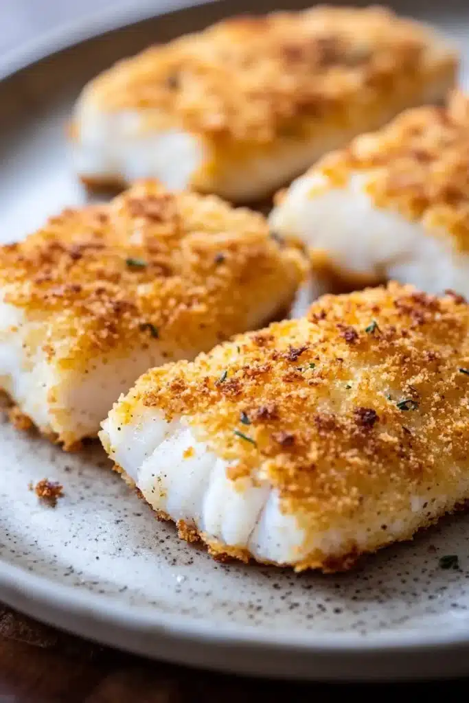 Close-up of tilapia on air fryer with golden crispy texture and herbs